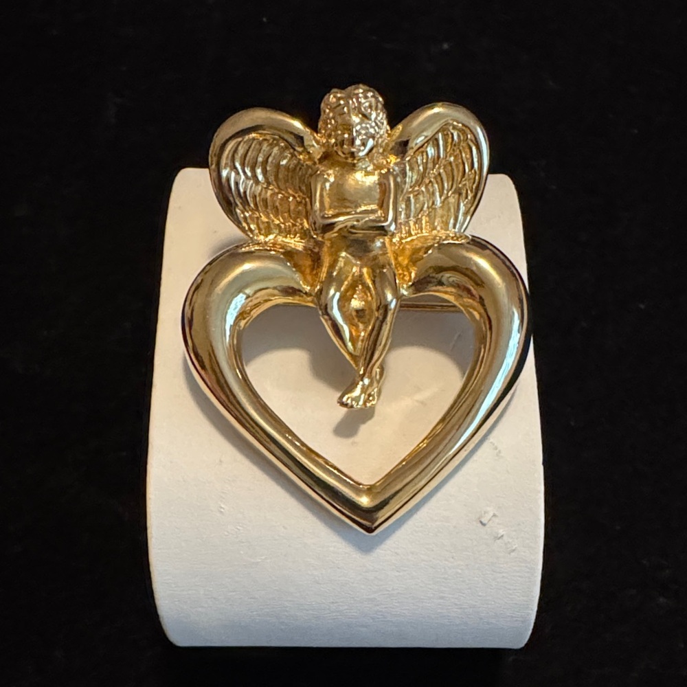Givenchy Gold Angel Heart Brooch
